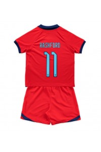 Fotbalové Dres Anglie Marcus Rashford #11 Dětské Venkovní Oblečení MS 2022 Krátký Rukáv (+ trenýrky)